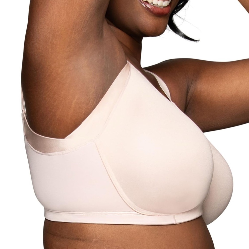 Vanity Faire Beauty Back Bra 42DD (E) Smooth Back Beige Plus Size Wireless